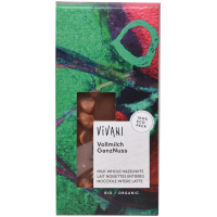 Шоколад молочний органічний з цільною ліщиною 100г. "Vivani"