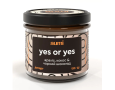 Десерт "Yes or Yes" арахіс, кокос, чорний шоколад, 120г, "Aumi" Десерт "Yes or Yes" арахіс, кокос, чорний шоколад, 120г, "Aumi"