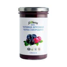 Ягідна паста "Чорниця, брусниця, чорна смородина" 100%", 545г "LiQberry"