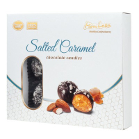 Цукерки шоколадні з мигдалем та солоною медовою карамеллю, 140г "MonLasa"